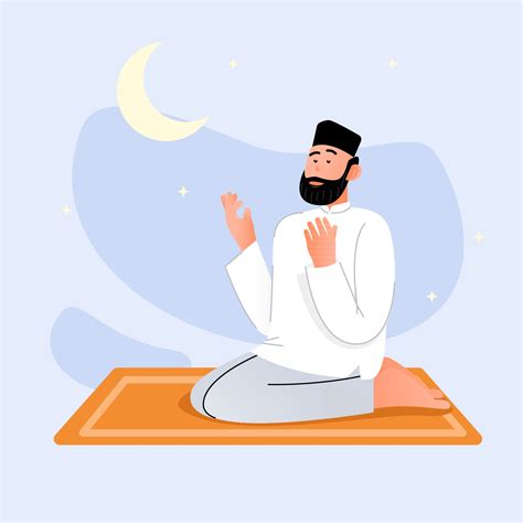 Praying Moslem in middle of the night 2127961 Vector Art at Vecteezy