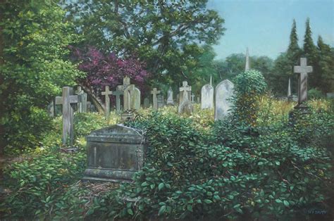 Southampton old cemetery looking west early autumn Painting by Martin Davey - Pixels