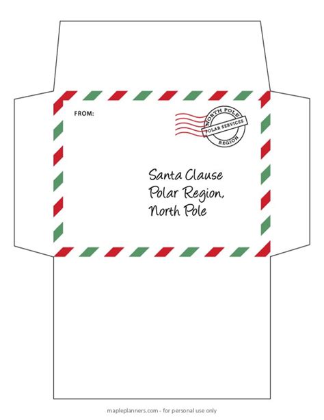 Printable Letter to Santa Envelope Templates