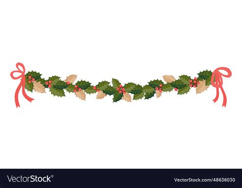 Mistletoe garland Royalty Free Vector Image - VectorStock