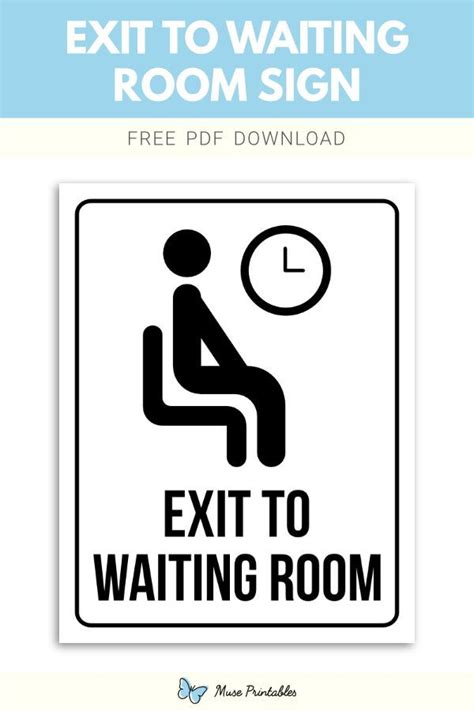 Printable Exit To Waiting Room Sign Template