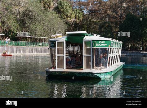 Glass bottom boat at Silver Springs State Park Florida USA Stock Photo ...