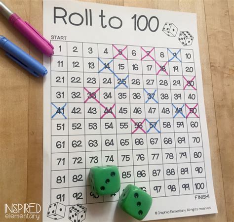 Roll to 100 Math Games! · Inspired Elementary