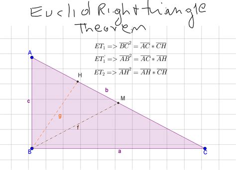 Prove Euclid's right traingle Theorem 1 and 2: ET_1 =>\overline{BC}^{2} = \overline{AC ...