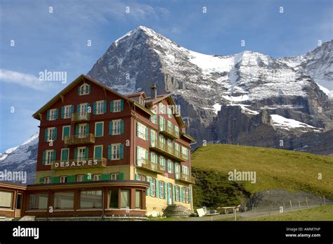 Eiger from Kleine Scheidegg hotel. Grindelwald, swiss alps Switzerland Stock Photo - Alamy