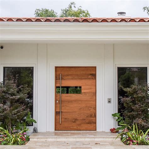 Residential Custom Mahogany Modern Front Entry Pivot Wood Doors - Interior Solid Wooden Doors ...