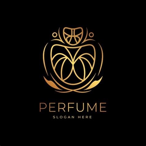 Perfume logo luxury golden design | Free Vector