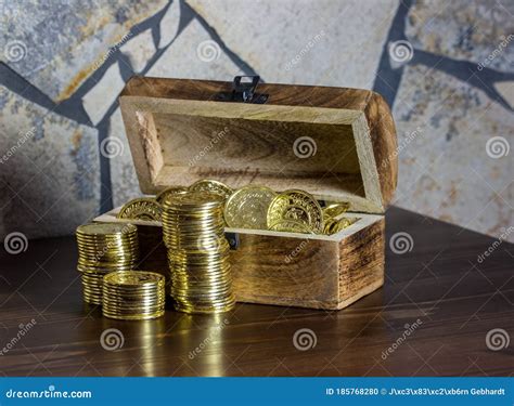 Treasure Chest with Gold Coins Stock Photo - Image of search, antique: 185768280