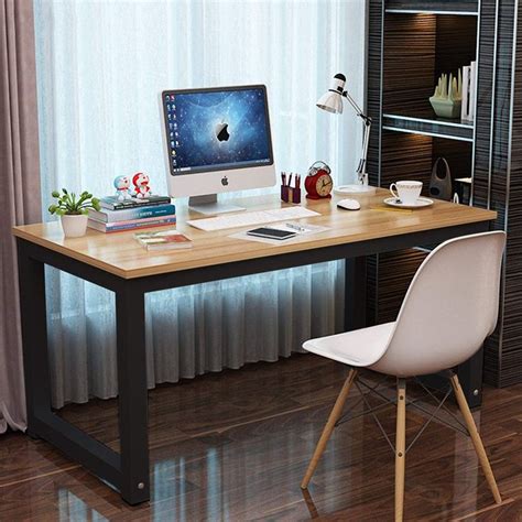 Professional Office Desk Wood & Steel Table Modern Plain Lap Desk ...