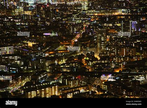 Aerial view of illuminated London at night Stock Photo - Alamy