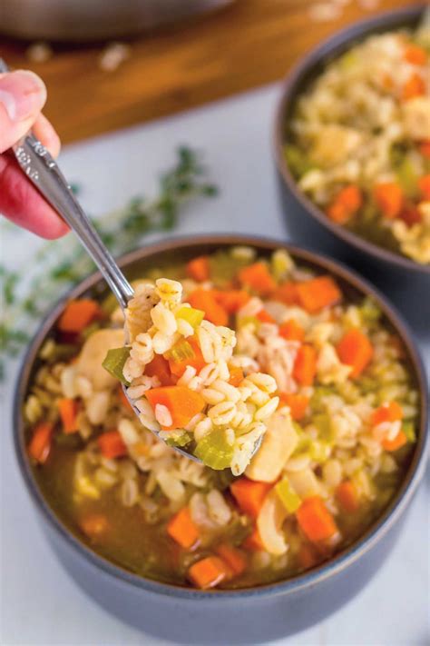 Easy Chicken Barley Soup Recipe • Food Folks and Fun