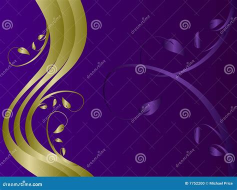 Purple And Gold Abstract Floral Background Vector Stock Vector - Illustration of floral, style ...