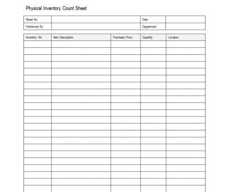 Sample Inventory Sheet Inventory Sheet Sample - Riset