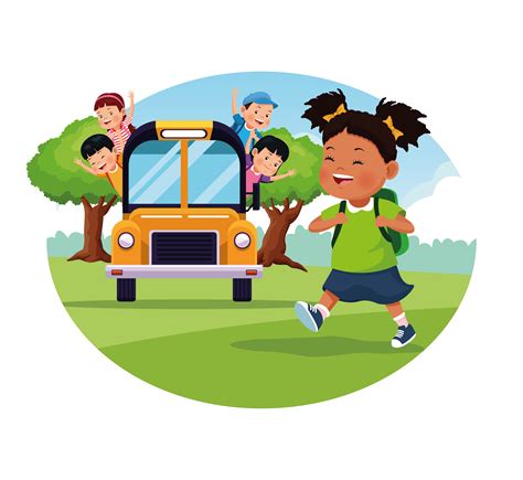 Back to school kids cartoons round icon 655113 Vector Art at Vecteezy