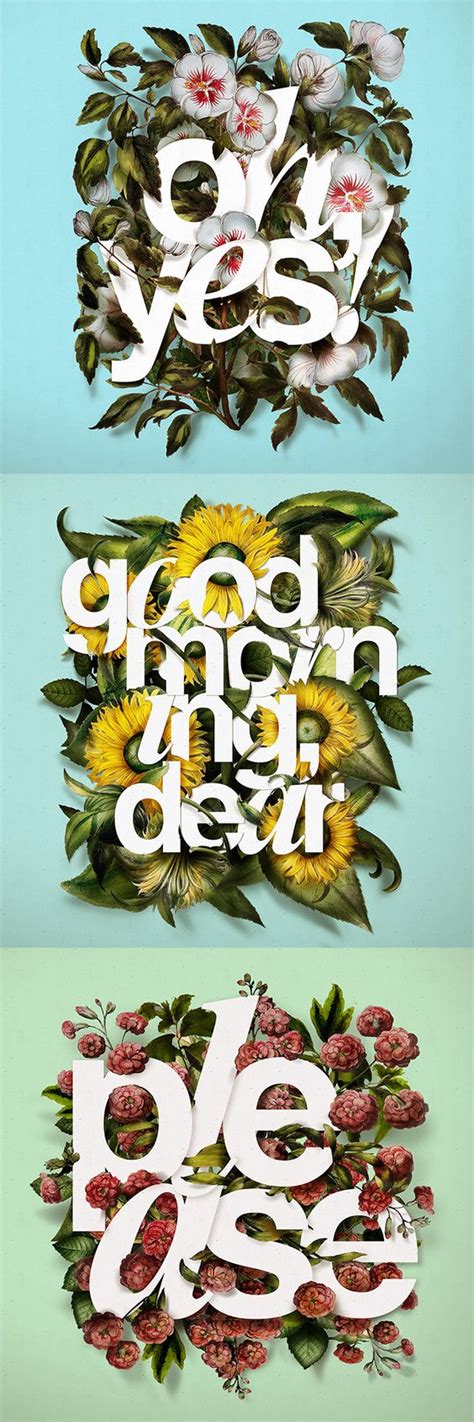 40 Floral Typography Designs that Combine Flowers & Text | Typography, Nu'est jr and Texts