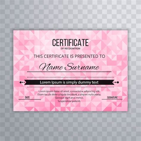 Premium Vector | Abstract geometric certificate template background