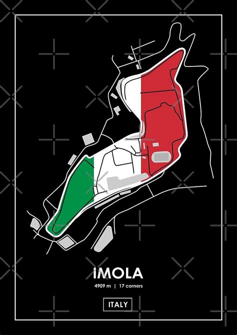 "Imola - Italy Track Map FLAG" by Andrea Anastasio | Redbubble