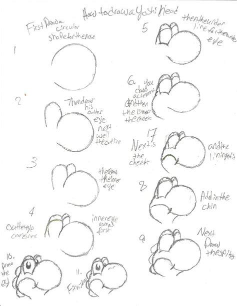 How to draw a yoshi head by Proshi on DeviantArt