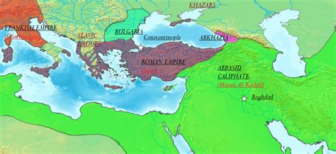 Map of Eastern Roman Empire and its surroundings around 800 CE : r/MapPorn