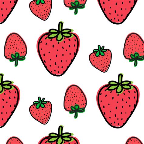 Strawberry Fruit Pattern Background. Vector Illustration. 627969 Vector ...