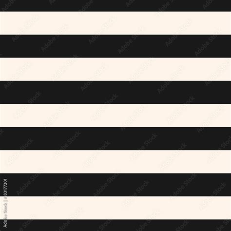 Horizontal stripes vector seamless pattern. Wide black & white lines texture. Modern abstract ...