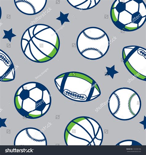 Seamless Boys Sport Background Stock Vector (Royalty Free) 125335196 ...