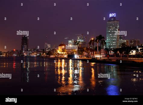 Luanda skyline at night. Luanda, Luanda Province, Angola. Africa ...