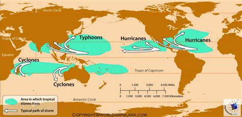 World Hurricane Map | Hurricane Map of the World