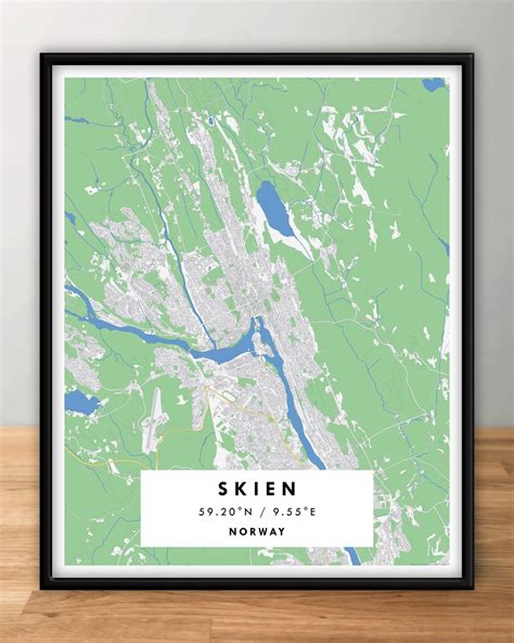 SKIEN, Norway – Digital Map Poster – Geographical