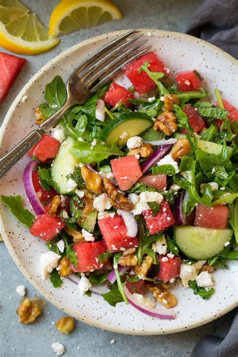 Watermelon Cucumber Salad (with Lemon Dressing)