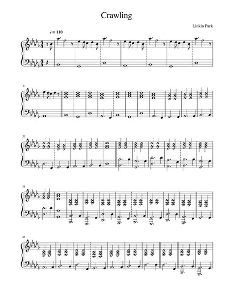 Linkin Park - Crawling Sheet music for Piano | Download free in PDF or MIDI | Musescore.com