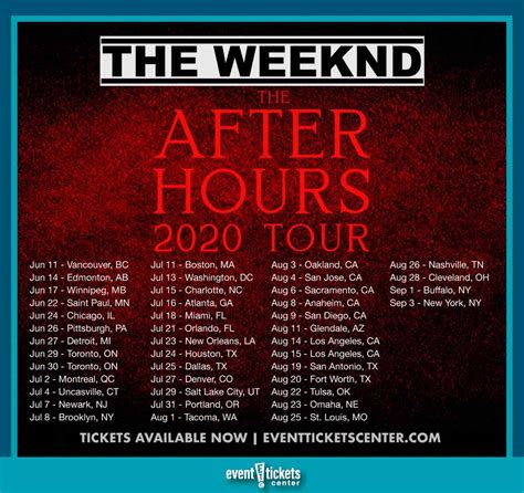 The Weeknd After Hours Tour – Dates & Tickets | The weeknd, After hours ...