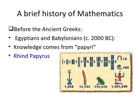 A brief history of mathematics