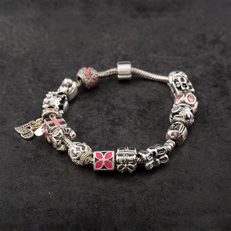 Second Hand Pandora Sterling Silver Full Charm Bracelet - thbaker.co.uk