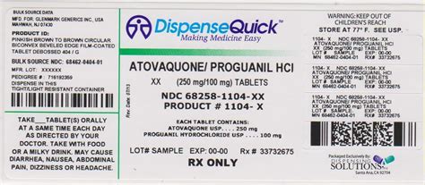 Atovaquone and Proguanil Hydrochloride (Dispensing Solutions, Inc.): FDA...