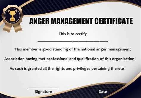 Anger Management Certificate: 15 Templates with Editable Samples - Template Sumo | Anger ...