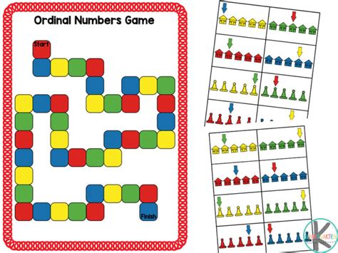 FREE Printable Ordinal Numbers Kindergarten Math Game