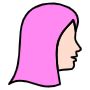 Free Girl Pink Long Hair SVG, PNG Icon, Symbol. Download Image.