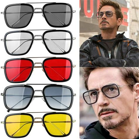 Tony Stark Iron Man Glasses Left to Spider-Man Far From Home Edith Glasses Men Sunglasses ...