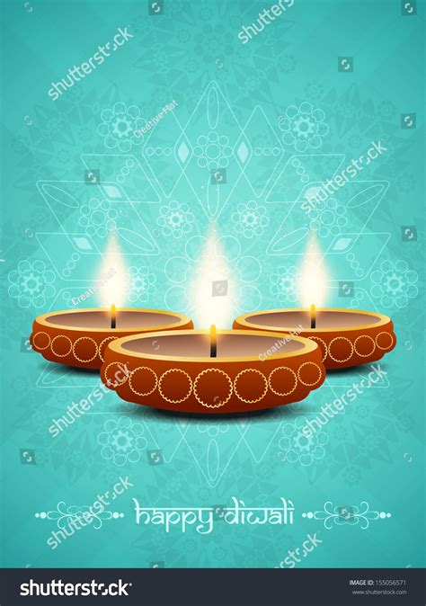 Artistic Blue Color Background Design Diwali Stock Vector (Royalty Free ...