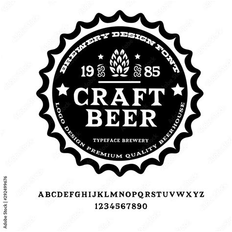 "Craft beer" typeface. Vector hand crafted font in medieval style with ...