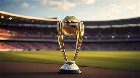 Premium AI Image | Cricket World Cup 2023 Trophy isolated background 3d rendering illustration