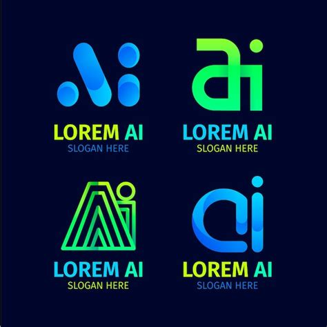 Free Vector | Gradient ai logo template collection