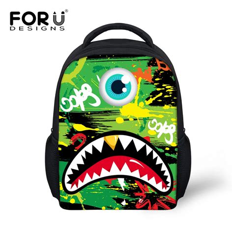 FORUDESIGNS 3D Shark Tooth Small School Bag Fashion School Backpack For Baby Boys Kids ...