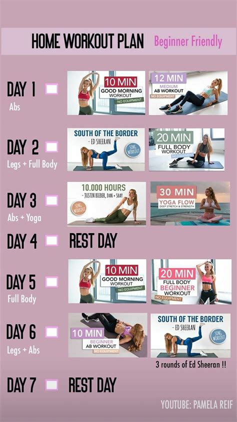 Pamela Reif - Week 3 | At home workout plan, Workout plan for beginners, Workout plan