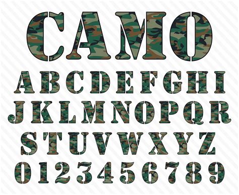 Camouflage Font Camo Font Stencil Font Army Font Military Font ...