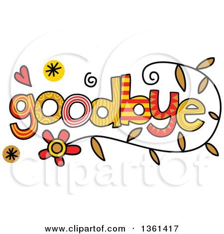 Colorful Sketched Goodbye Word Art Posters, Art Prints by - Interior ...