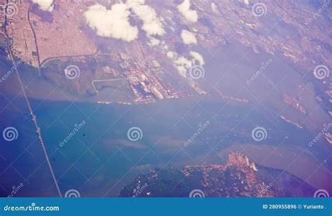 Suramadu bridge stock photo. Image of flight, java, water - 280955896