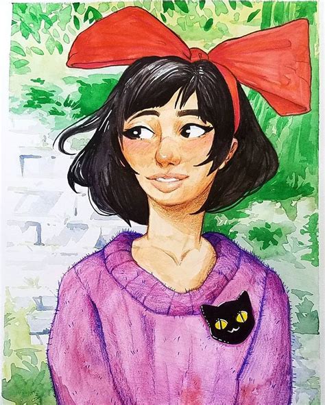 Here's a better shot of my Kiki painting! The watercolor paints I used ...