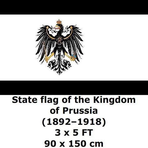 Prussia Flag 3X5FT 100D Polyester Historical Kingdom of Prussia Prussian Germany Flags and ...